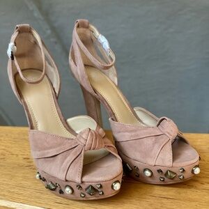 Guess Pink Studded Platform Heels